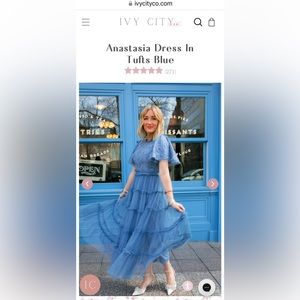 Ivy City Co Anastasia Long Dress In Tufts Blue Size Medium